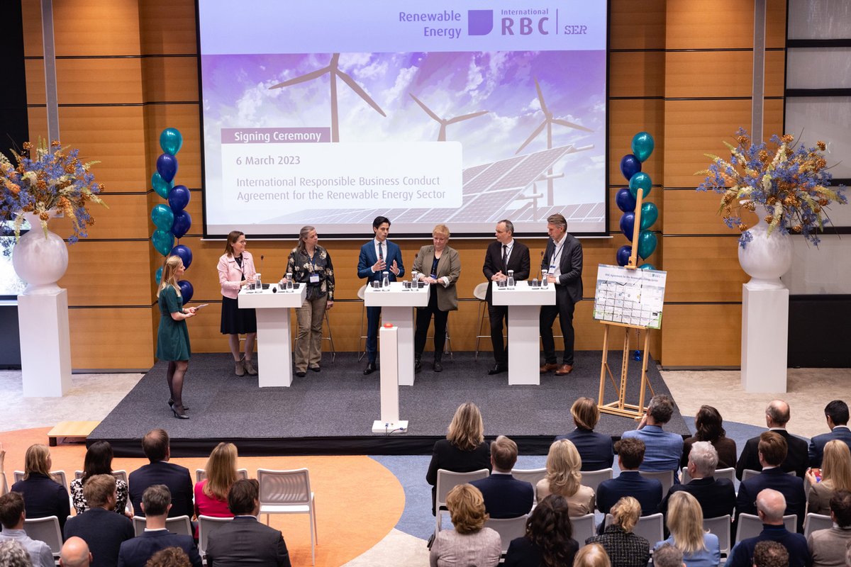 International RBC Agreement Renewable Energy Sector ondertekening bij SER 2023